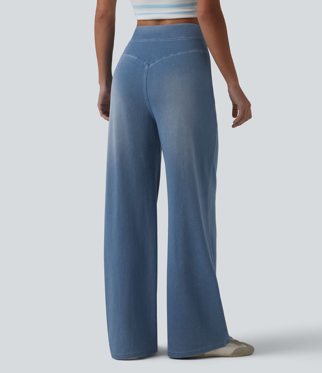 Halara Flex™ Jean large décontracté taille haute ventre plat avec poches