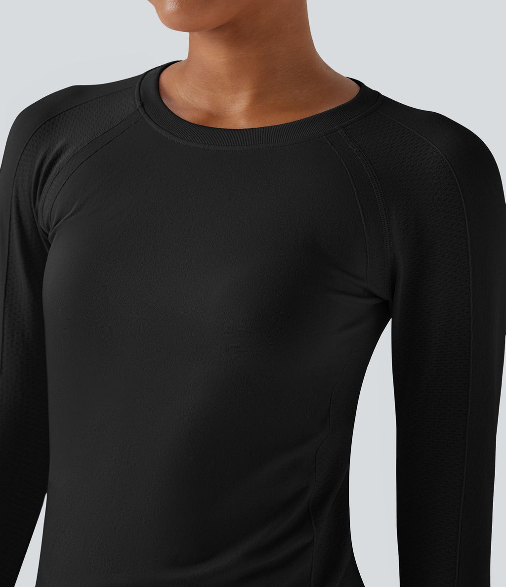 Haut de sport yoga manches raglan longues avec passants pouces sans couture OneForm Seamless Flow