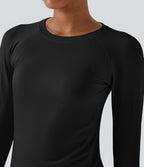 Haut de sport yoga manches raglan longues avec passants pouces sans couture OneForm Seamless Flow