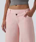 Halara Flex™ Jean large casual asymétrique coloré taille basse avec poches