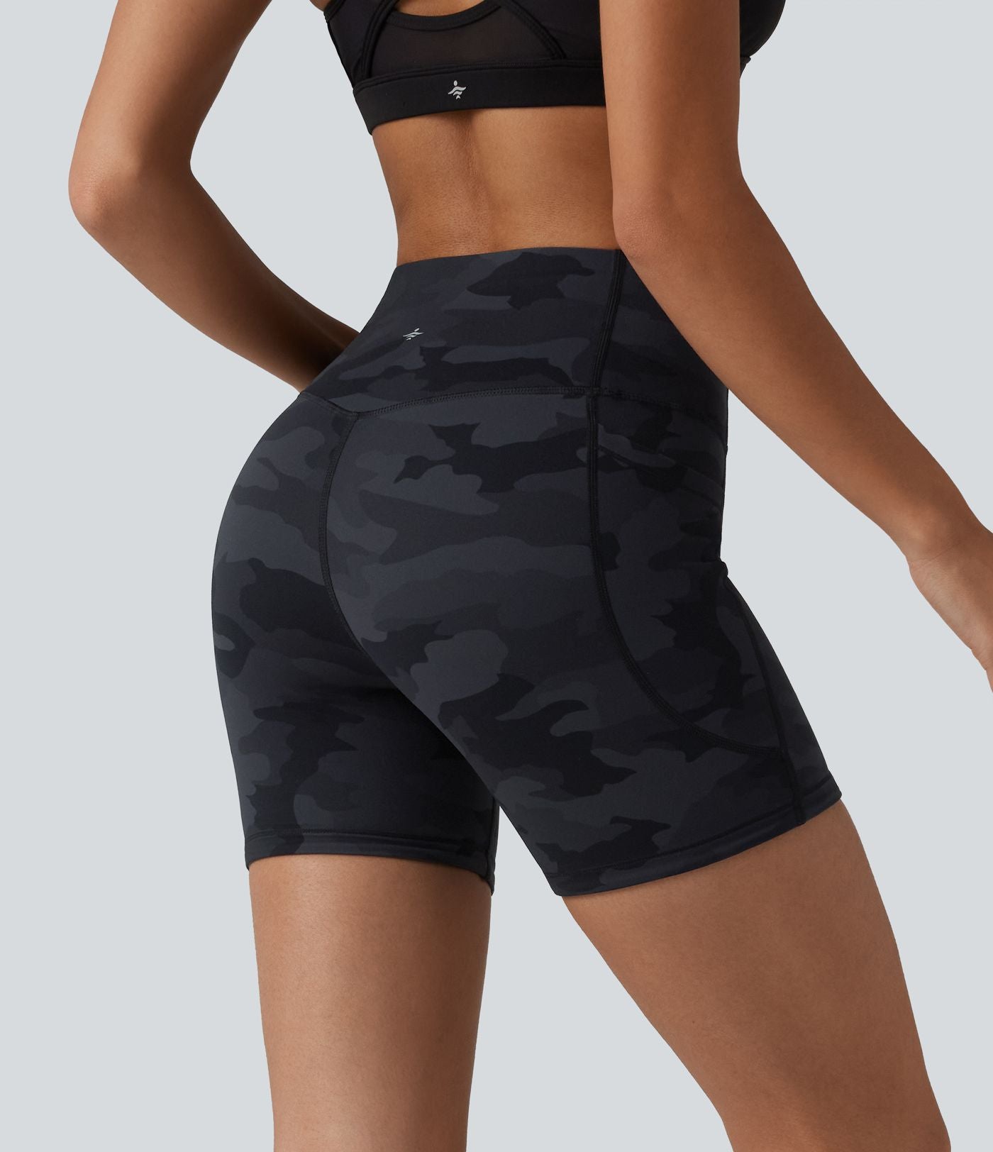 Short cycliste Halara UltraSculpt™ imprimé camouflage taille haute gainant 12,5 cm avec poches