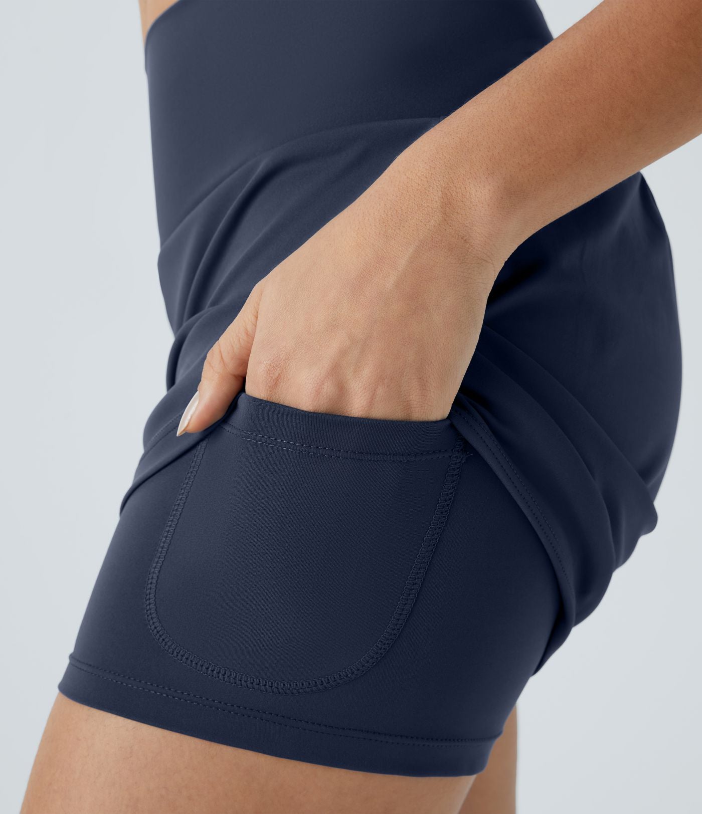 Short yoga 2-en-1 SoftlyZero™ Airy effet frais InstantCool taille très haute 12,5 cm avec poches, longueur allongée