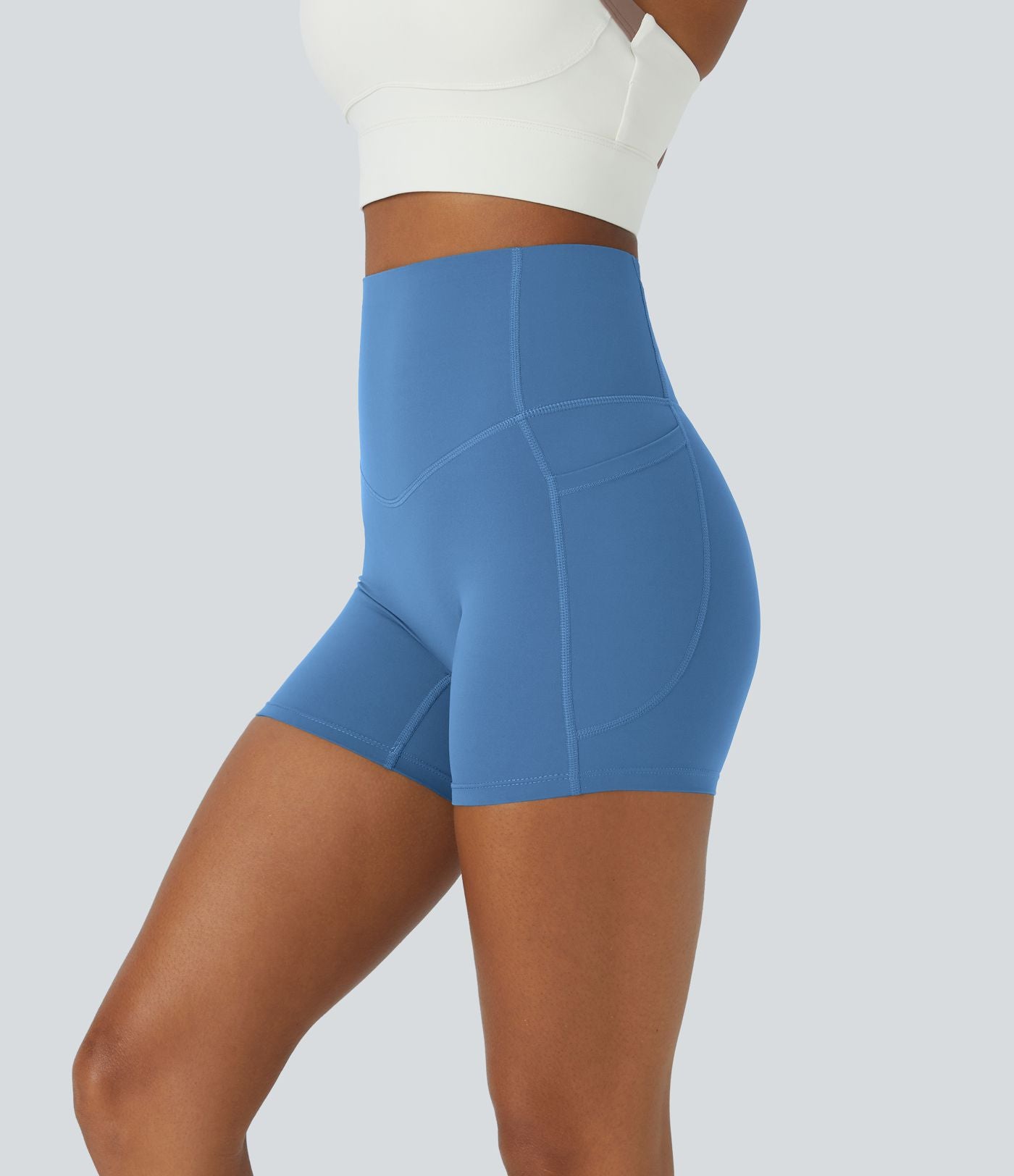 Short cycliste d'entraînement gainant taille haute UltraSculpt™ SoCinched à poches latérales 12,5 cm