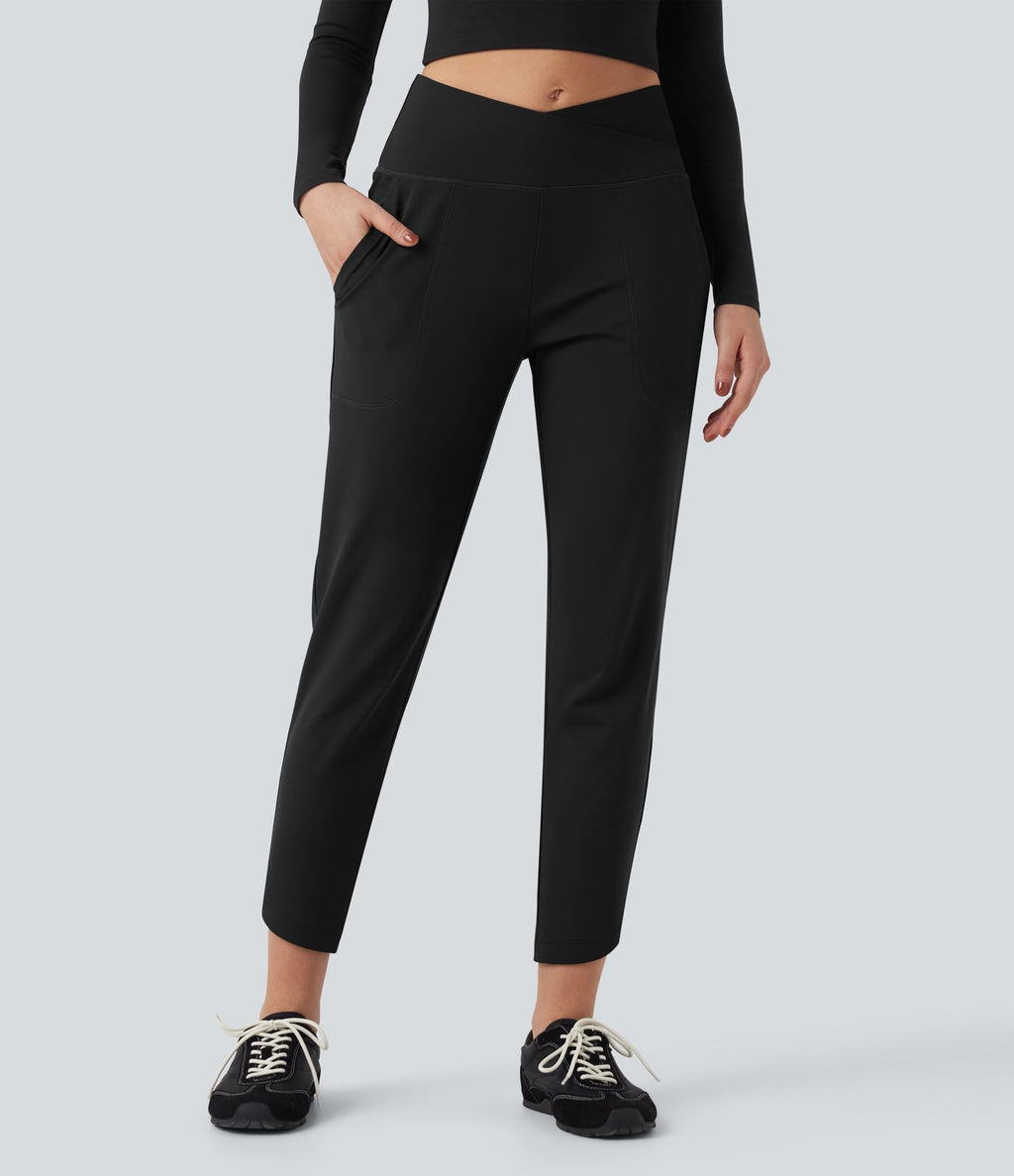 Pantalon fuselé croisé taille haute DayStretch avec poches