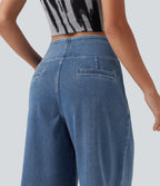 Halara Flex™ Short ample en jean décontracté taille haute 25 cm avec poches