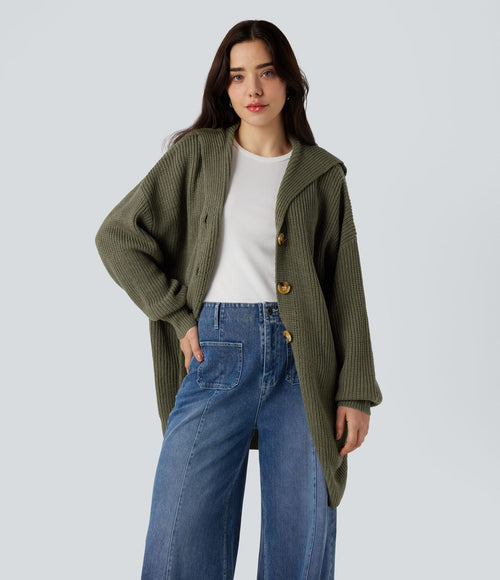 Cardigan col revers manches longues avec poches