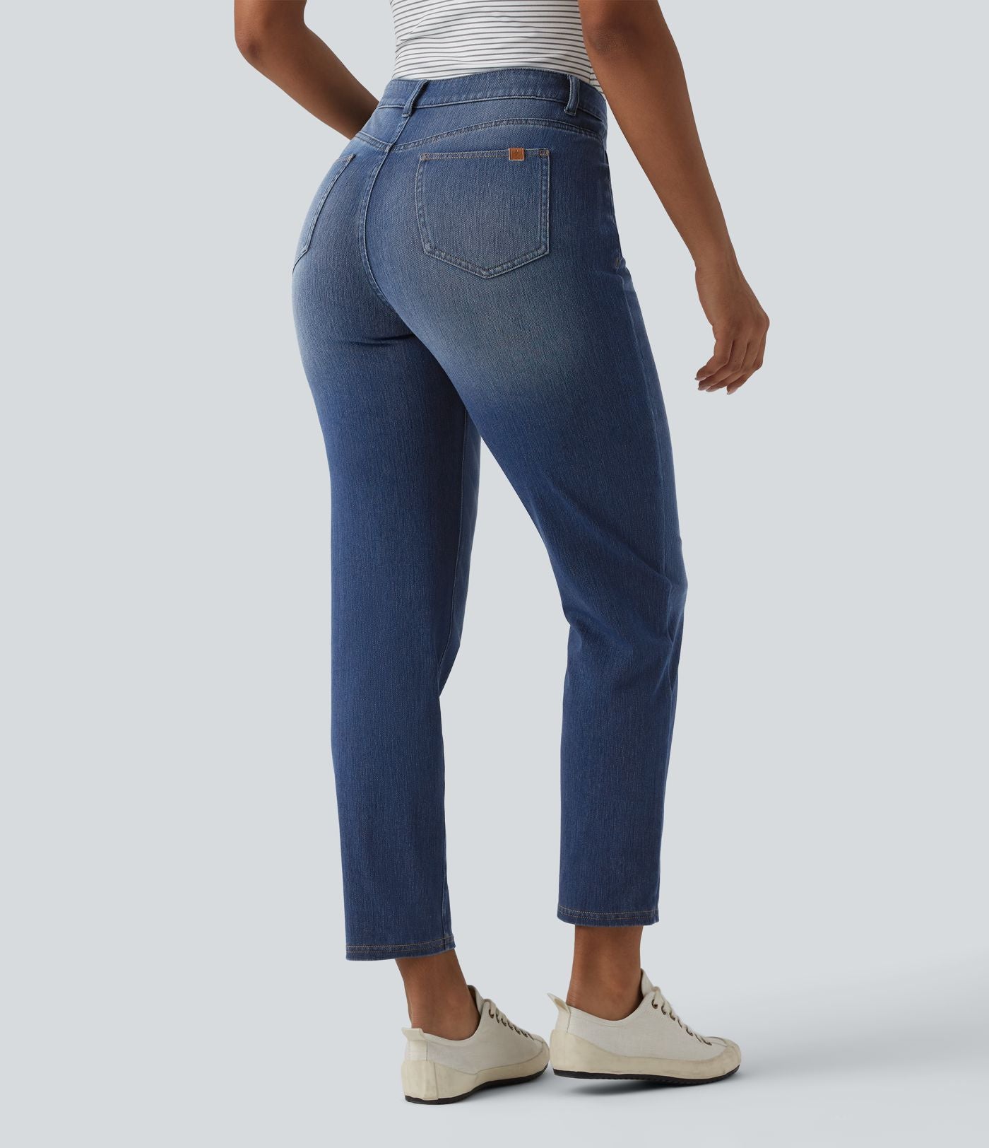 Jean 7/8 Halara Flex™ asymétrique casual taille haute avec poches