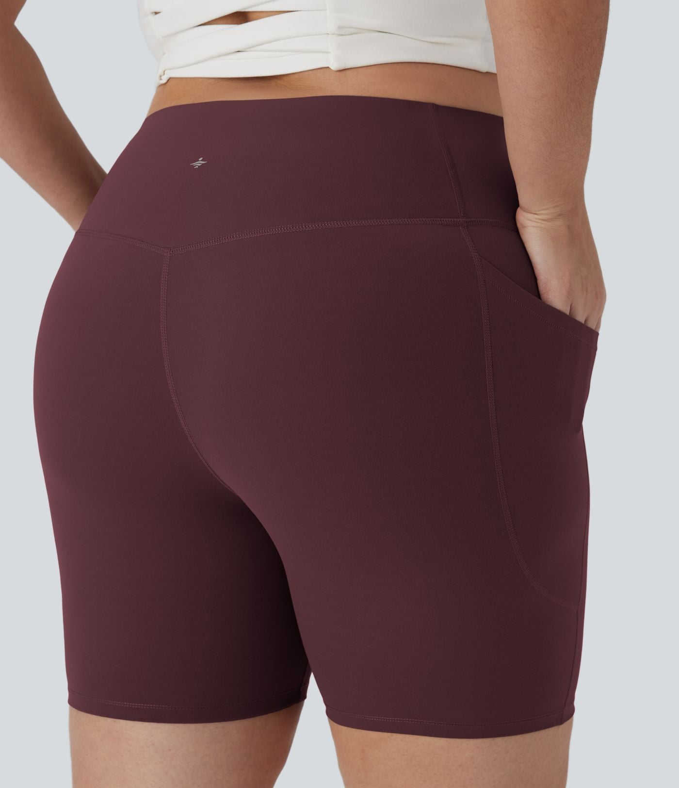 Short cycliste 17,5 cm d'entraînement gainant taille haute grande taille avec poches Halara UltraSculpt™