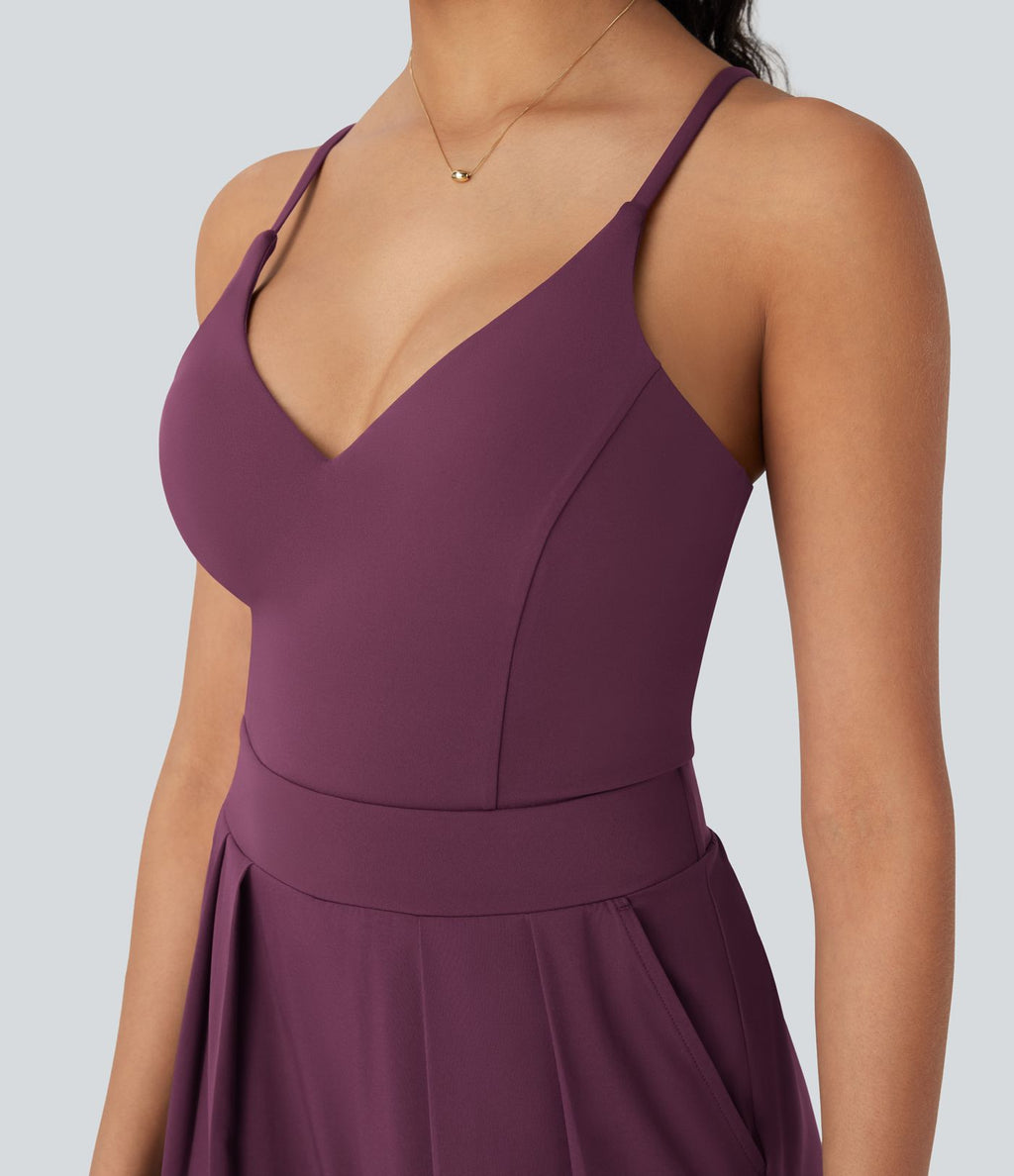 Combinaison à bretelles Breezeful™ dos nu, jambes larges, séchage rapide avec poches latérales - Édition Easy Peasy