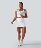 Jupe de tennis SoftlyZero™ Airy mini 2-en-1 gainante taille haute à cordon de serrage et effet frais InstantCool avec poches