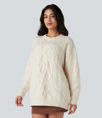 Pull col rond manches longues