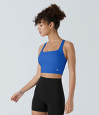 Débardeur yoga court SoftlyZero™ Airy col carré dos nu bretelles croisées effet frais InstantCool, bonnets A-C, protection solaire UPF50+
