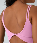 Robe de sport danse 2-pièces SoftlyZero™ Plush double bretelles caraco avec poche A-D