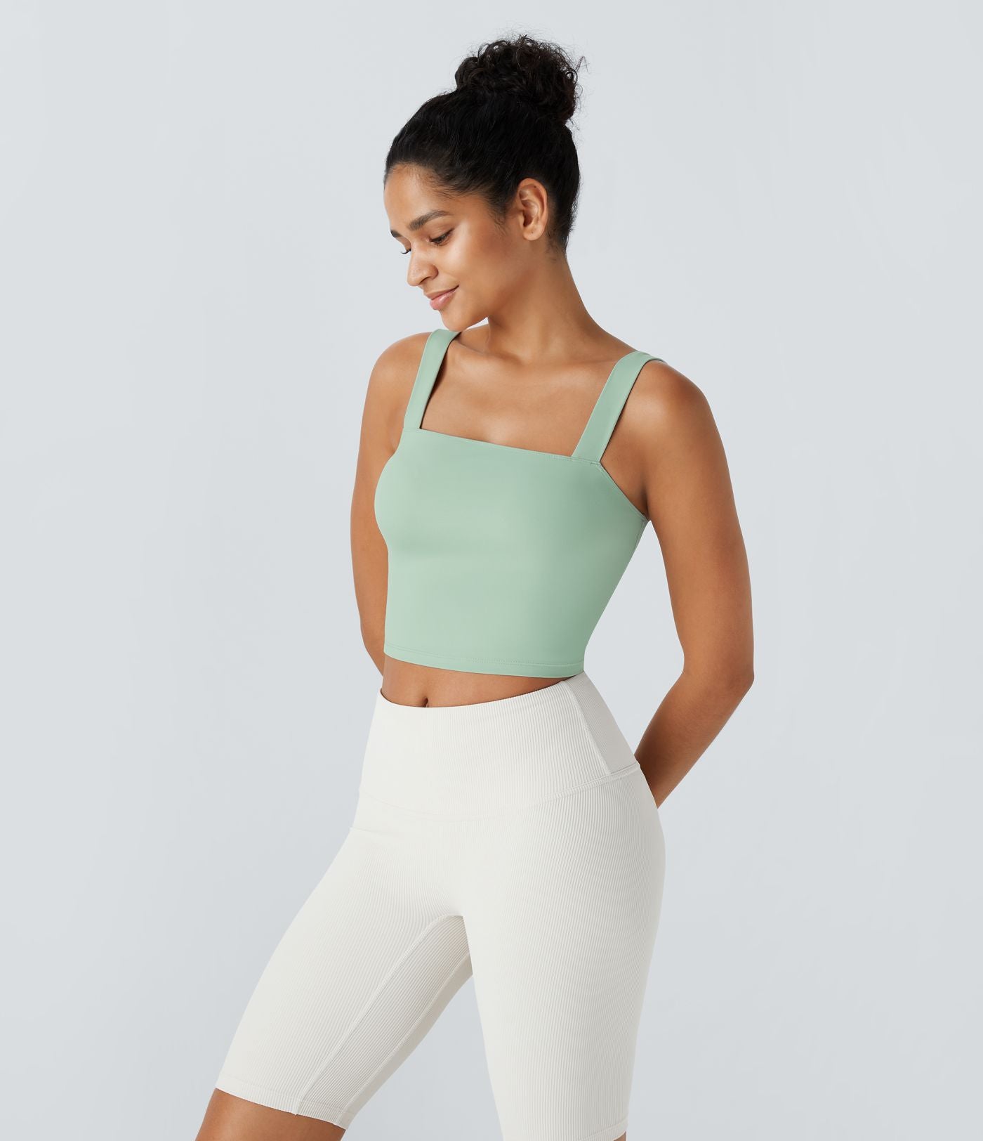 Softlyzero™ Plush Softlyzero™ Débardeur de Yoga Skinny Court à Encolure Carrée en Peluche