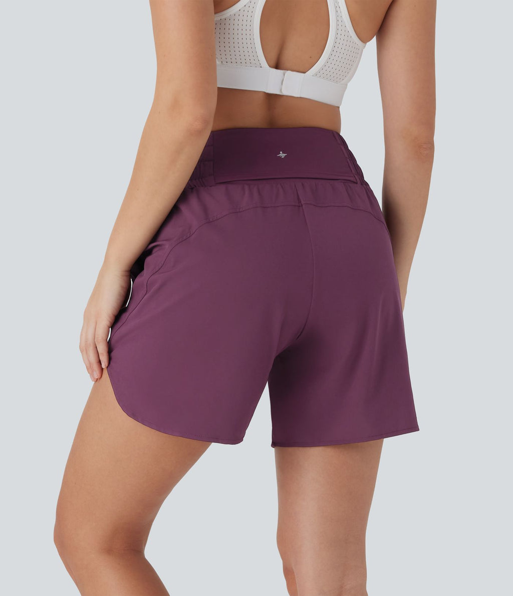 Short de course 2-en-1 Breezeful™ taille haute, poches multiples, ourlet arrondi, séchage rapide 12,5 cm - Longueur prolongée