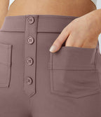 Pantalon taille haute coupe droite DayStretch avec poches