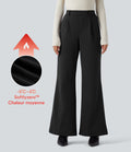 Pantalon tailleur évasé thermique taille haute SoftlyZero™ Plush avec poches