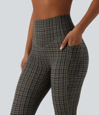 Legging de running Halara UltraSculpt™ gainant taille haute imprimé à carreaux avec poches