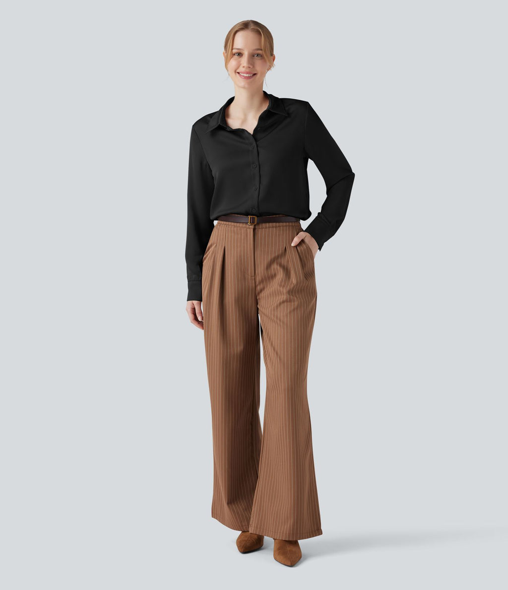 Chemise de travail en satin à manches longues
