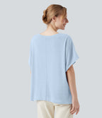 T-shirt col rond manches chauve-souris coupe décontractée