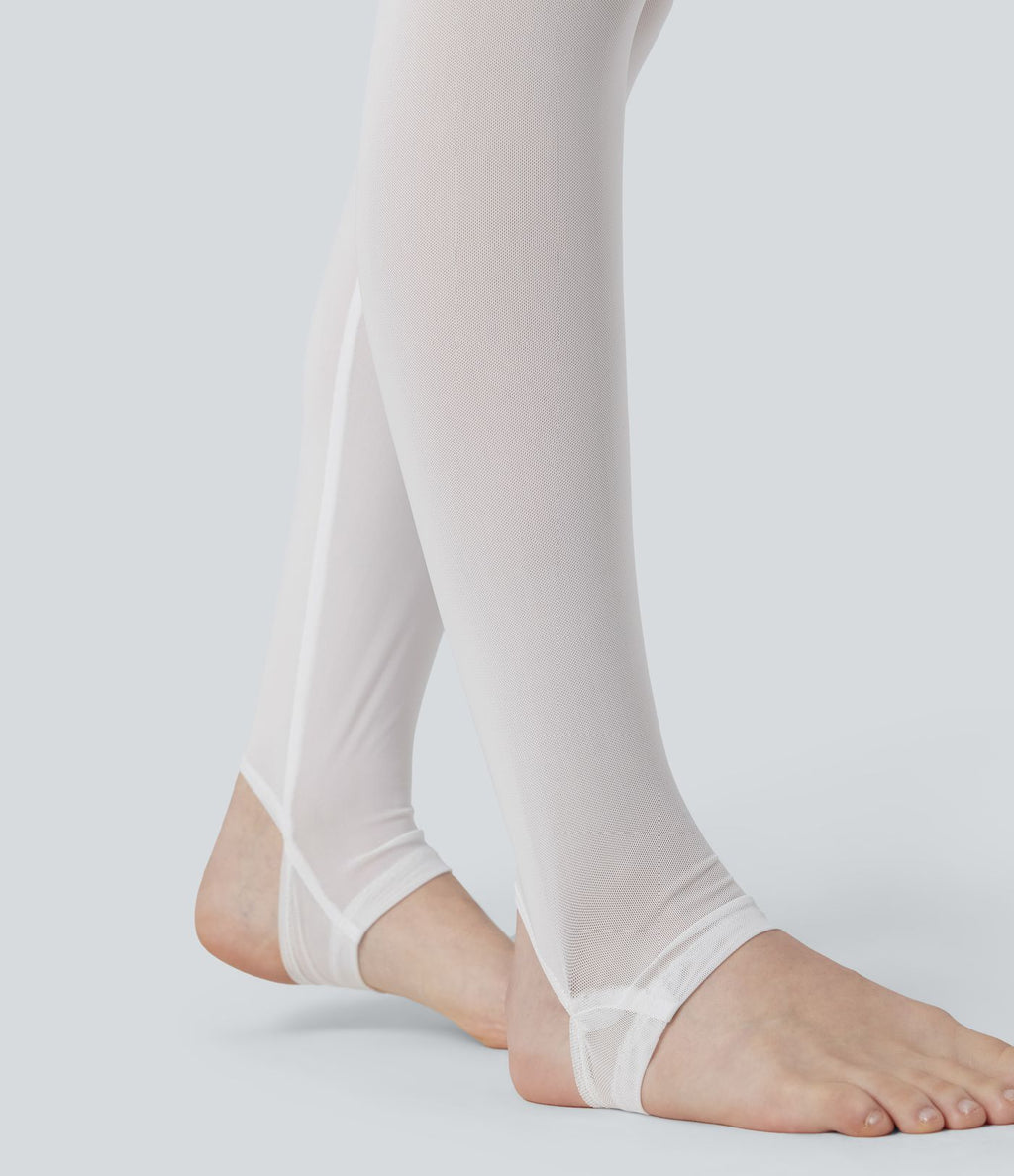 Legging à jupe étrier danse Breezeful™ 2-en-1 taille haute plissé résille contrastante séchage rapide avec poches