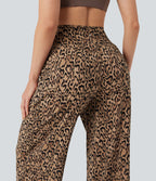 Pantalon de yoga large Halara UltraSculpt™ taille haute imprimé léopard avec poches