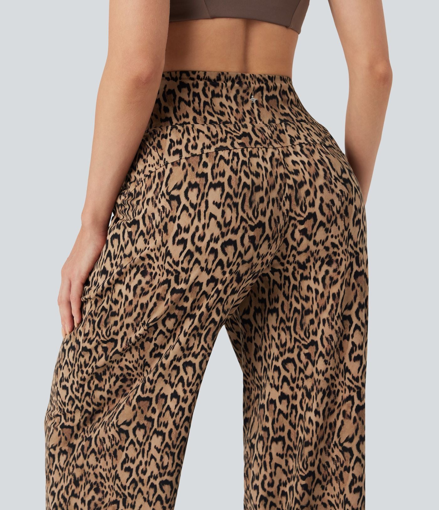 Pantalon de yoga large Halara UltraSculpt™ taille haute imprimé léopard avec poches