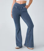 Jean super évasé Halara Flex™ décontracté maille denim extensible délavée effet frais InstantCool taille haute poches croisées