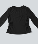 Haut de sport yoga SoftlyZero™ Plush manches longues froncé