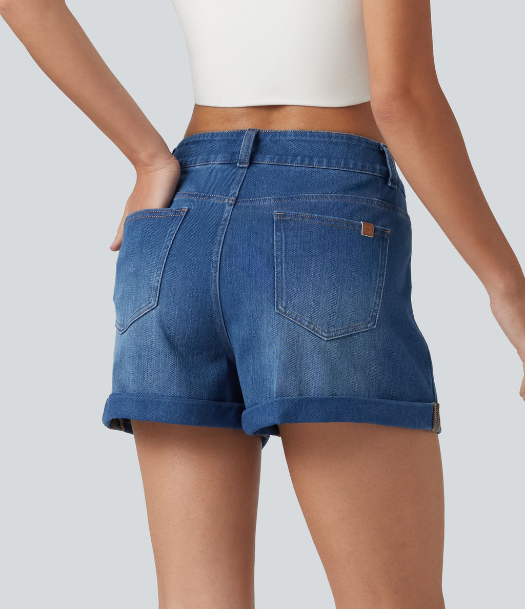 Short en jean Halara Flex™ taille basse décontracté 7,5 cm avec poches