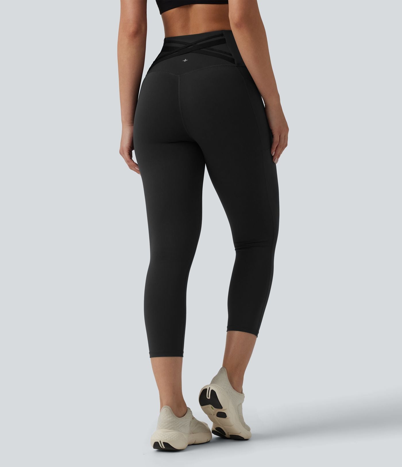 Legging de course capri Halara Ultrasculpt™ taille haute gainant dos croisé avec poches