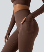 Legging running polaire thermique gainant croisé dos taille haute Halara UltraSculpt™ Heat avec poches