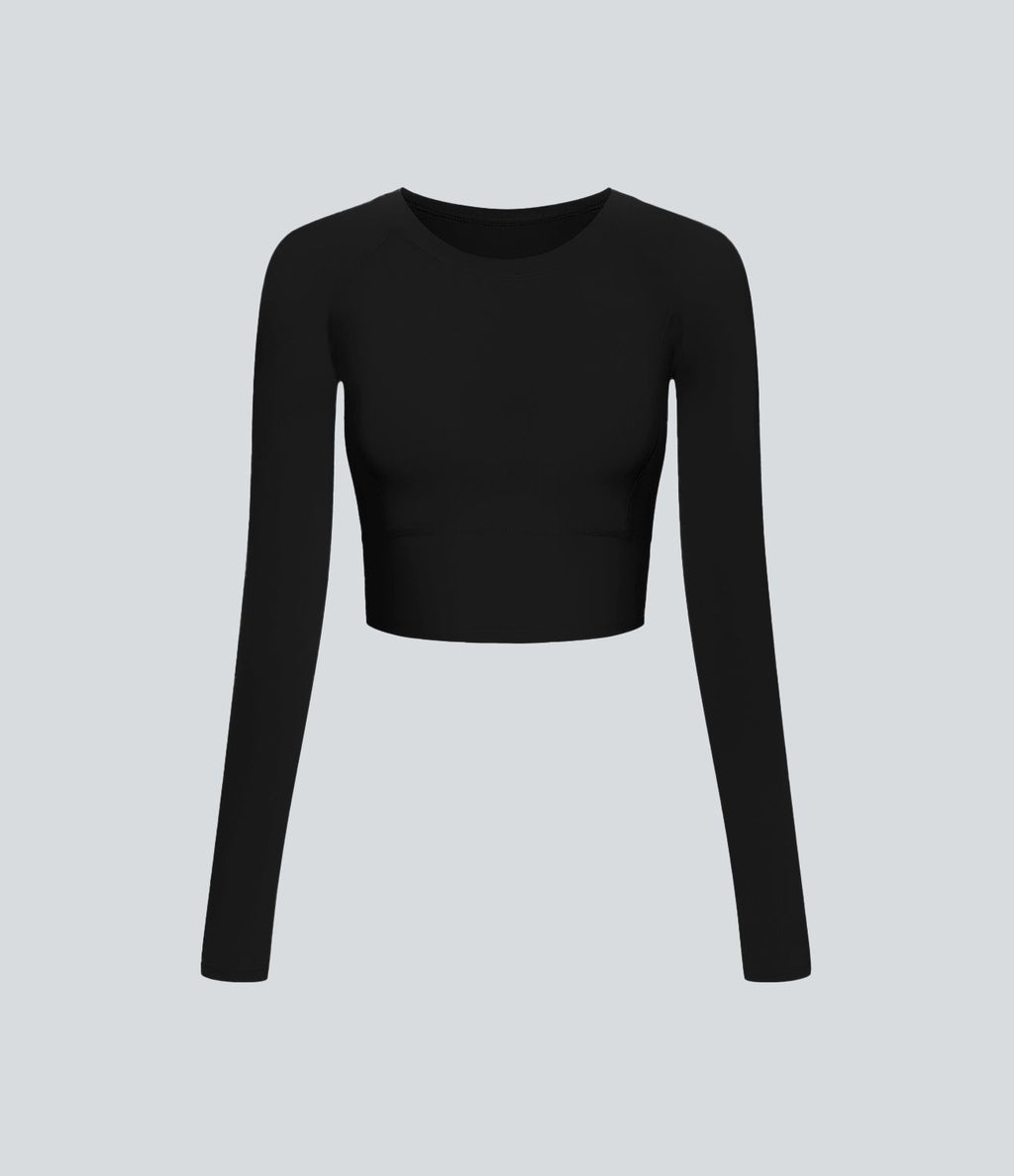 Top Sport Yoga Uni à Trou pour le Pouce Coupe Courte