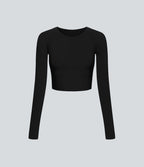 Top Sport Yoga Uni à Trou pour le Pouce Coupe Courte