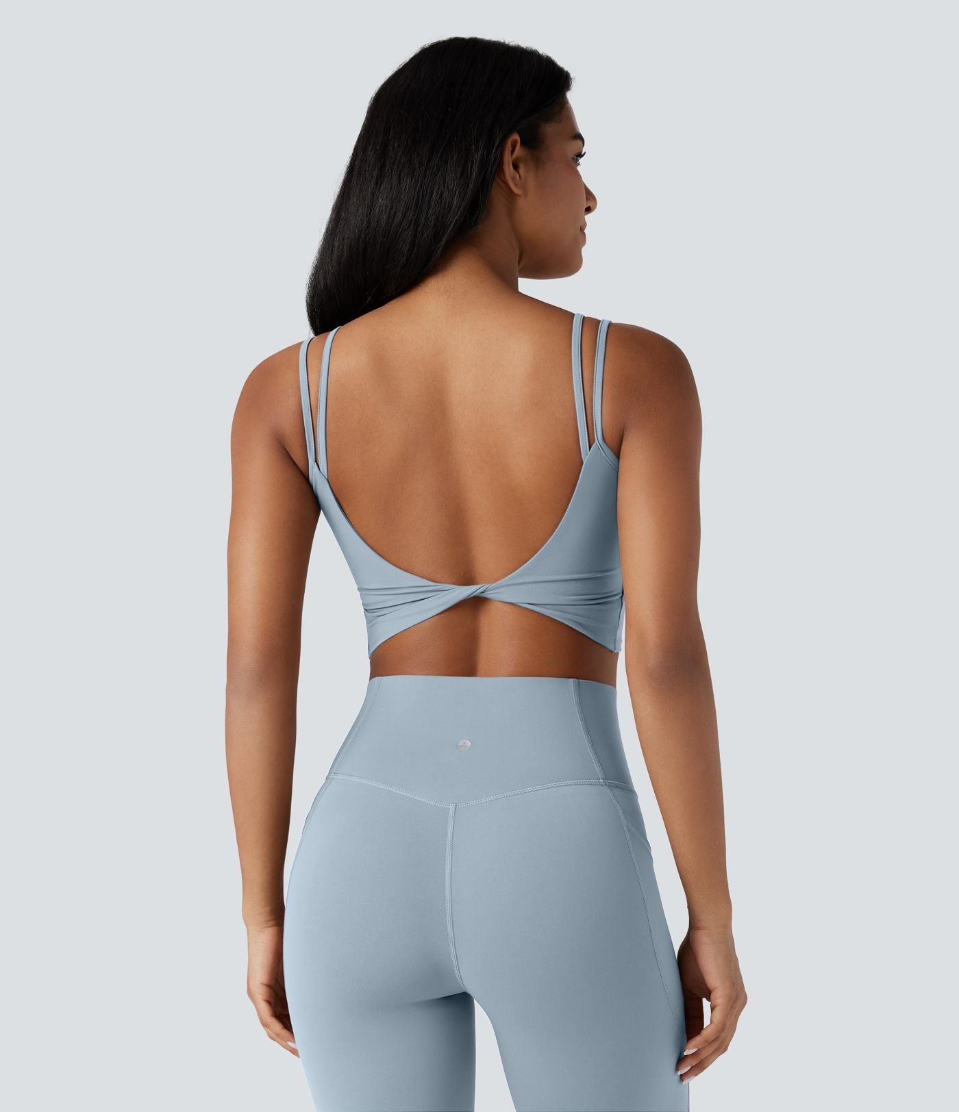 Débardeur yoga court Halara UltraSculpt™ double bretelles torsadé dos nu