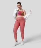Halara Flex™ Legging Casual 7/8 Grande Taille en Denim Tricot Extensible Coloré à Taille Haute avec Poches Latérales Arrière