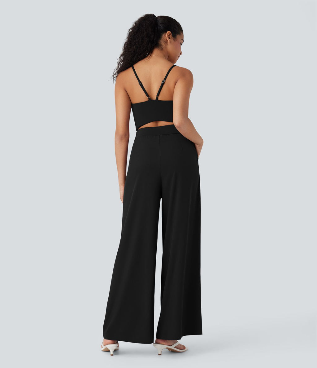 Combinaison à bretelles Breezeful™ dos nu, jambes larges, séchage rapide avec poches latérales - Édition Easy Peasy
