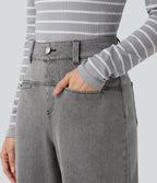 Jean droit taille mi-haute Halara Flex™ avec poches