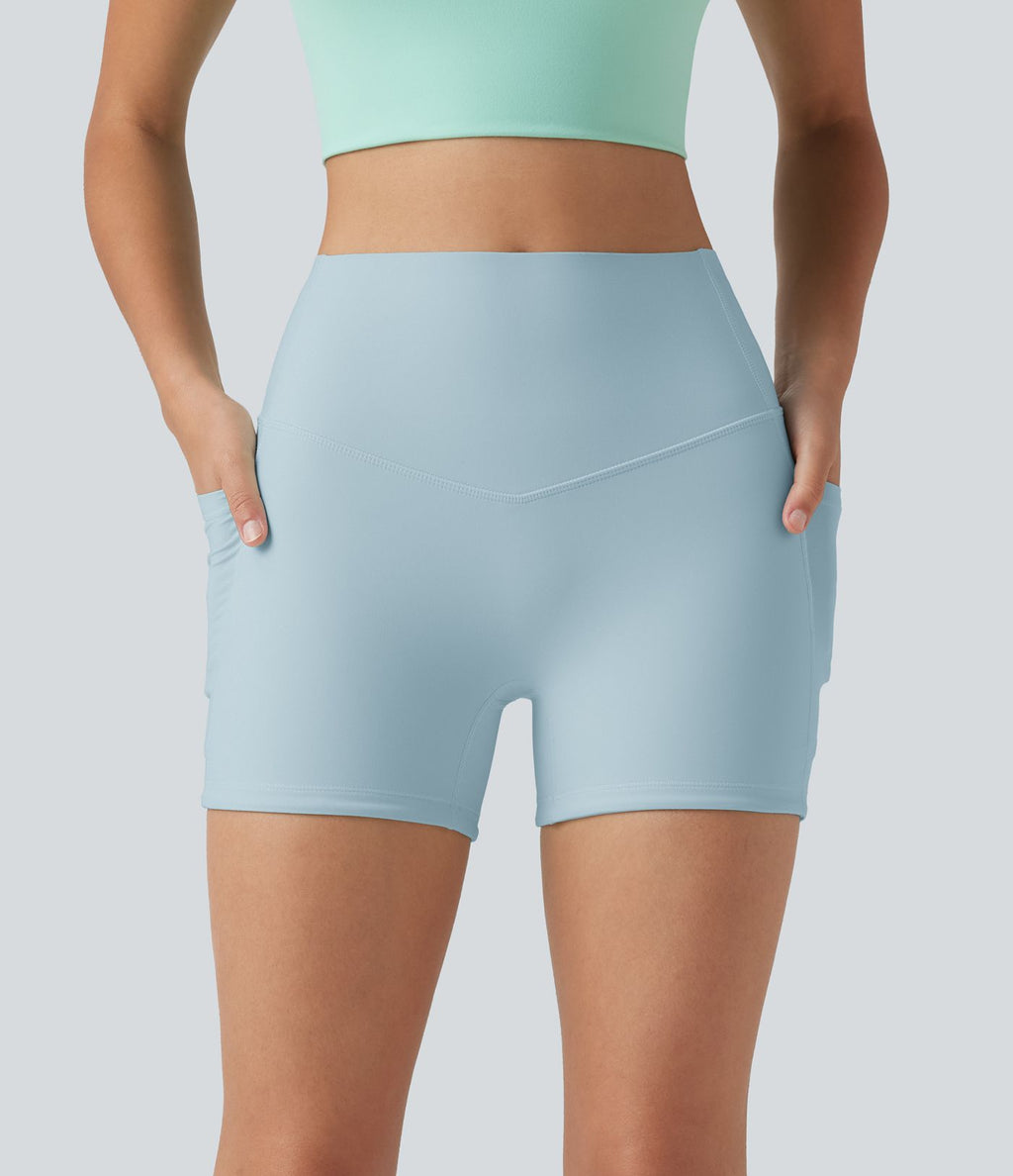 Short cycliste d’entraînement Halara UltraSculpt™ 8cm taille haute gainant avec poches