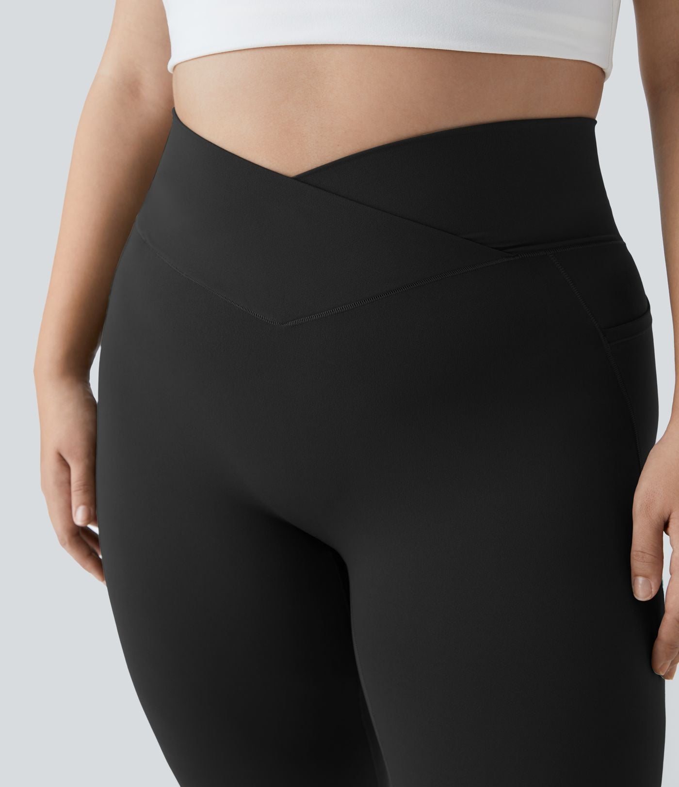 Softlyzero™ Legging Grande Taille Pleine Longueur Taille Haute Poches Latérales Croisée - UPF50+