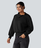 Sweat-shirt oversize SpacerTek™ col tunnel et demi-fermeture éclair