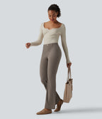 Pantalon tailleur évasé taille haute
