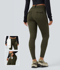 Legging cargo de randonnée résistant à l'usure taille mi-haute avec poches
