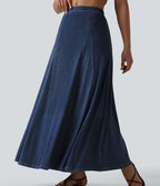 Halara Flex™ Jupe longue fluide casual taille mi-haute en lyocell drapé, bas sirène