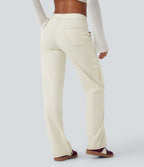 Halara Flex™ Taille Mi-Haute Multiples Poches Jambe Droite Jean Cargo Décontracté Extensible