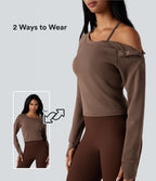Sweat-shirt décontracté SpacerTek™ col bateau, manches longues avec trous pour les pouces