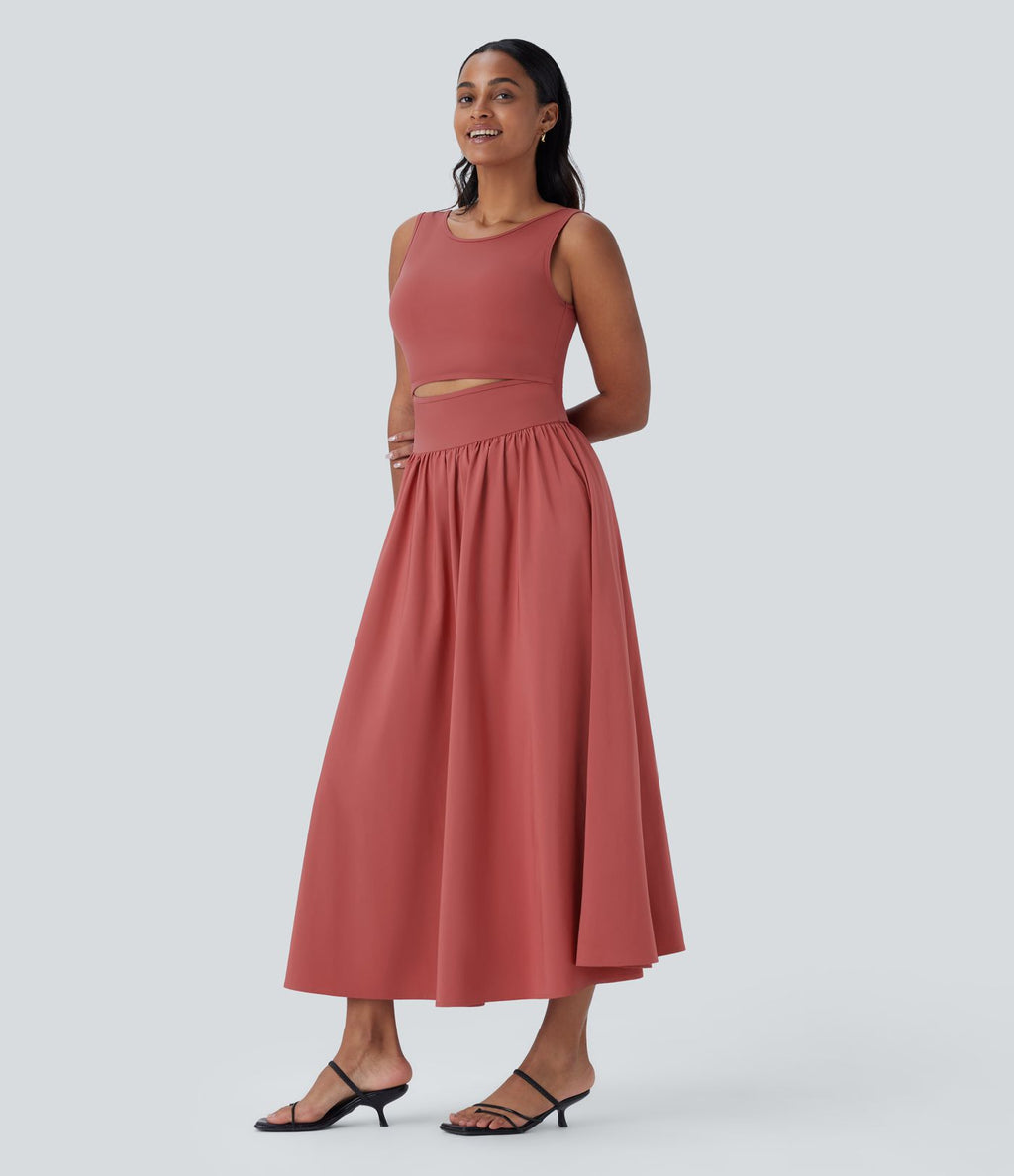 Robe longue décontractée sans manches Breezeful™ à découpes et séchage rapide - Se porte devant ou dos