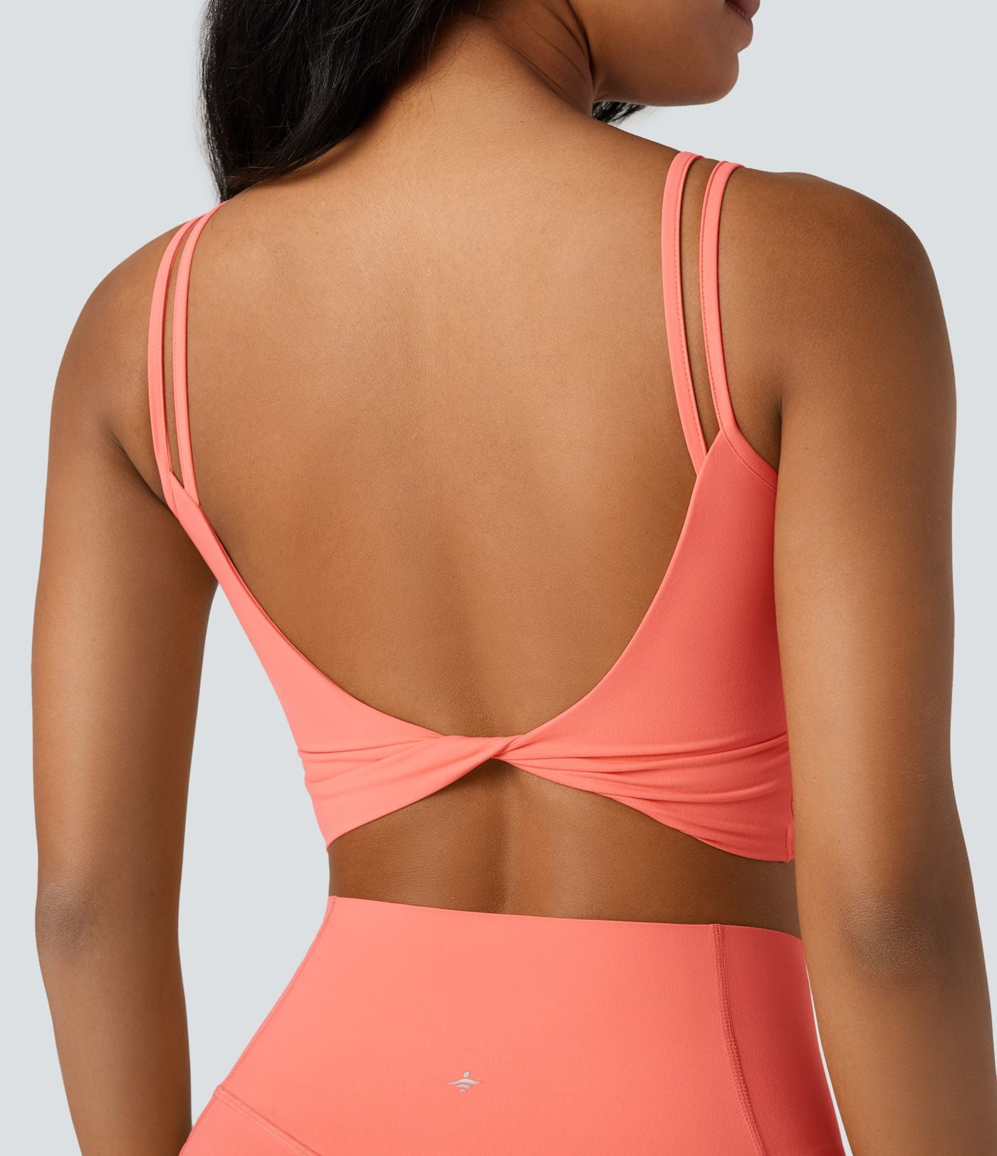Débardeur yoga court Halara UltraSculpt™ double bretelles torsadé dos nu