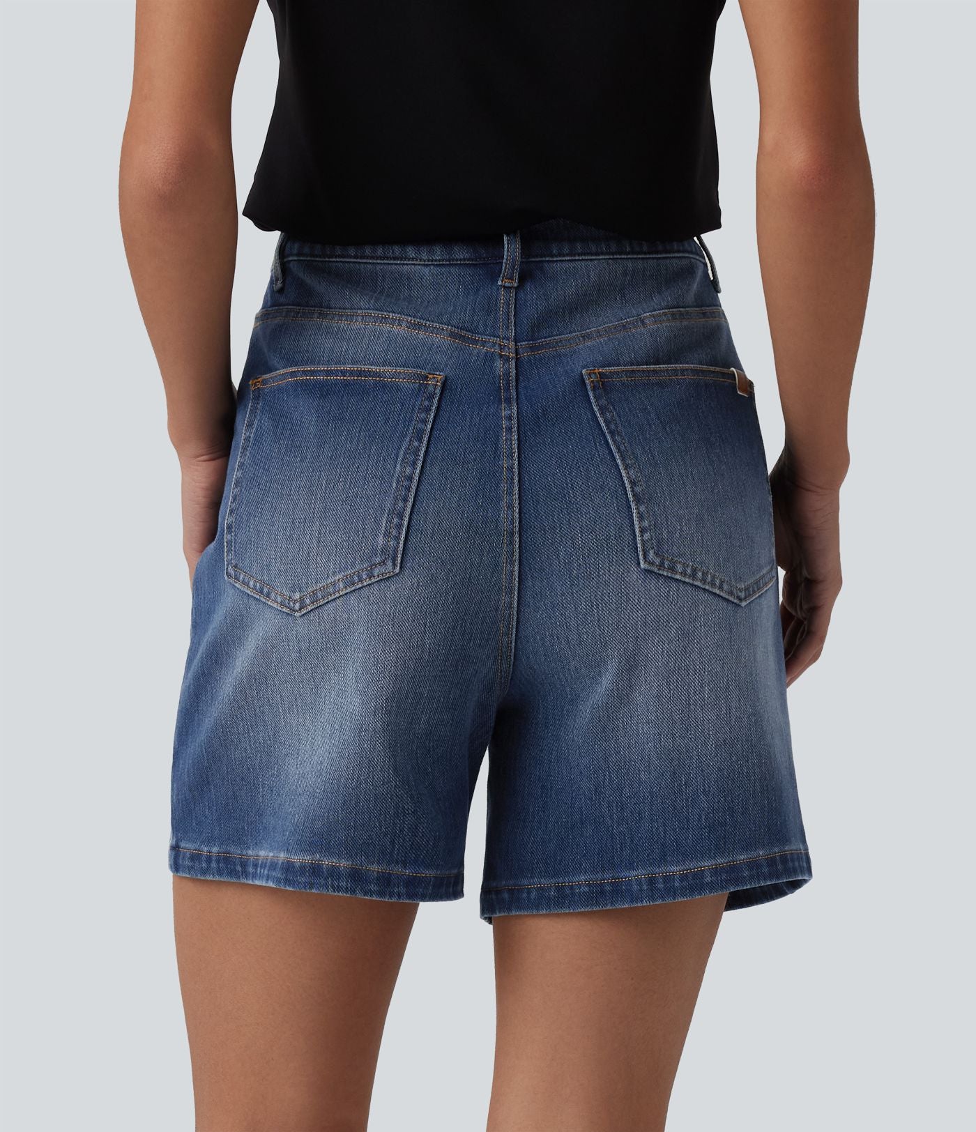 Short denim ample décontracté Halara Flex™ taille haute avec poches