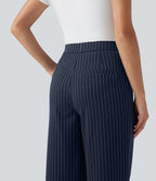 Pantalon Halara Flex™ tailleur droit taille haute rayé effet frais InstantCool avec poches